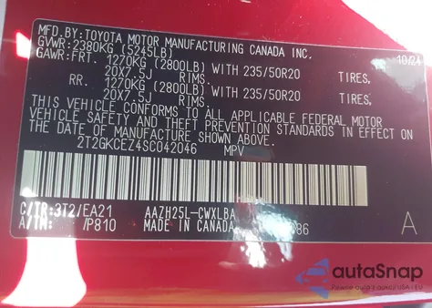 2025 Lexus Nx 350H Premium from USA, damaged, VIN 2T2GKCEZ4SC042046